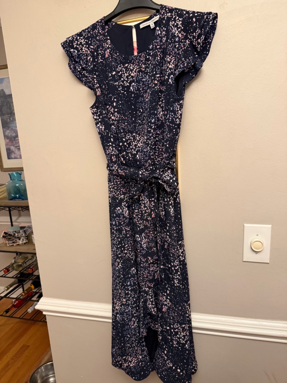 Collective Concepts Navy Floral Speckled Midi Top
